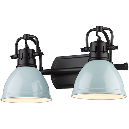 Duncan 2 Light 17 inch Matte Black Bath Vanity Wall Light in Seafoam